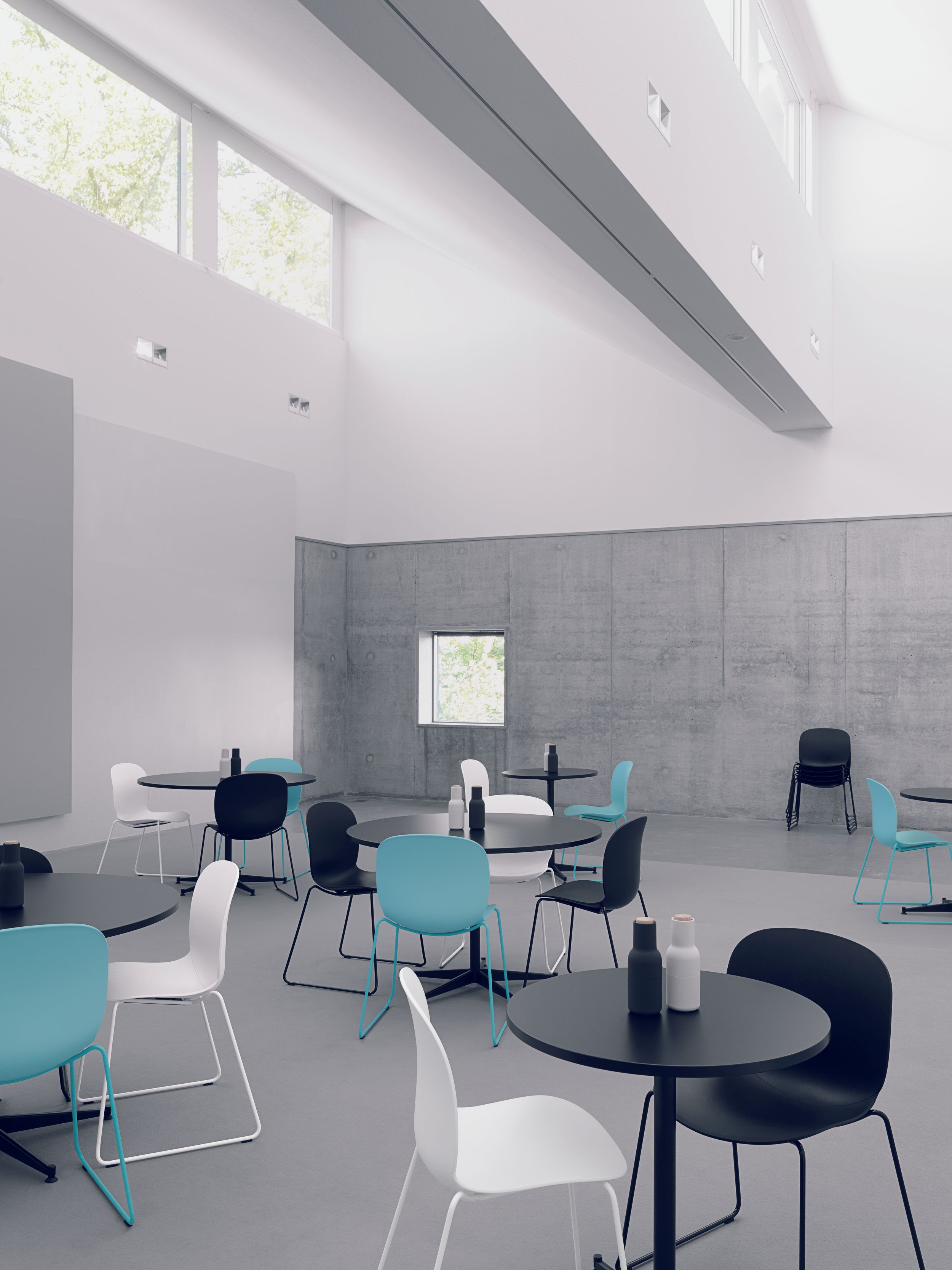 Noor Chair in white black and turquoise
