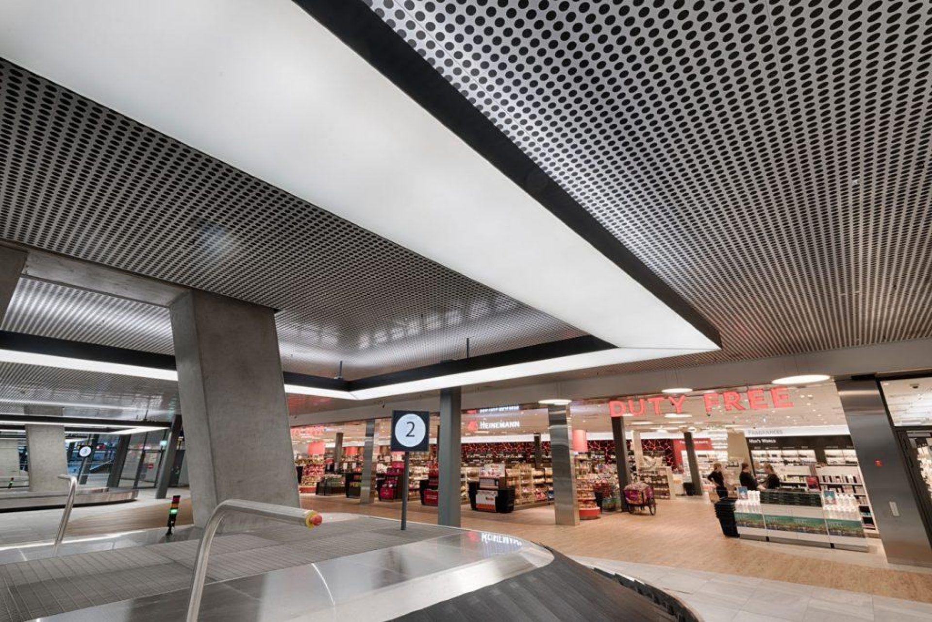 Lighting at Flesland Bergen Airport designed by Jonas Stokke