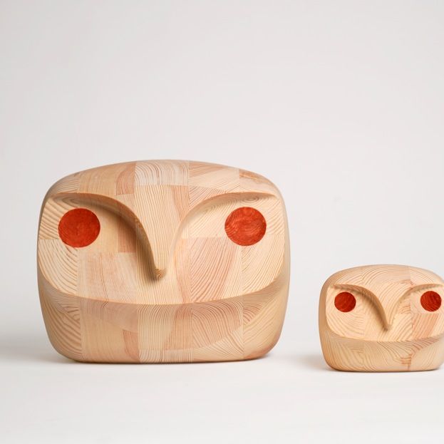 wooden owl and some books