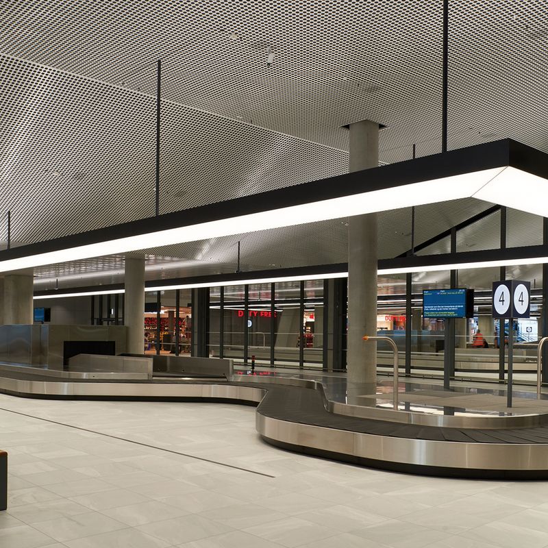 Lighting at Flesland Bergen Airport designed by Jonas Stokke