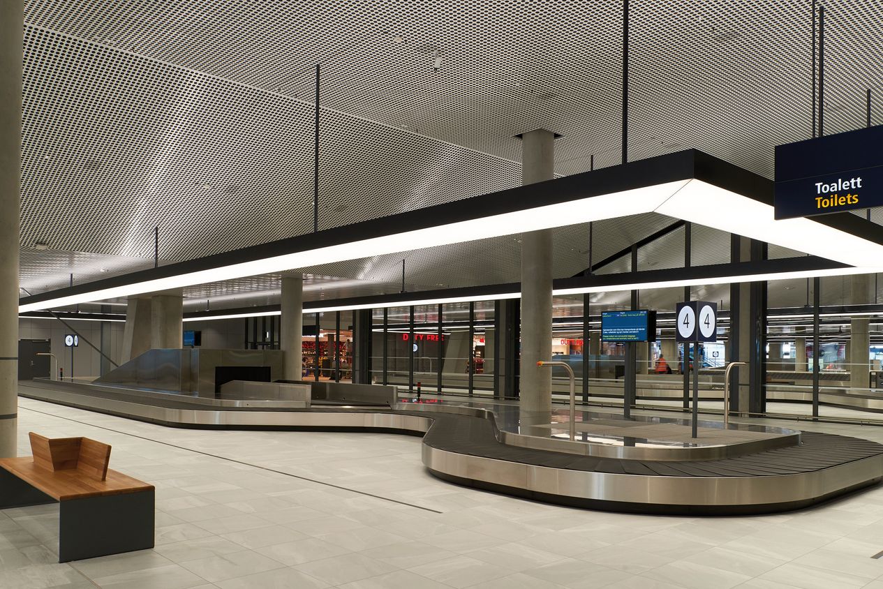 Lighting at Flesland Bergen Airport designed by Jonas Stokke