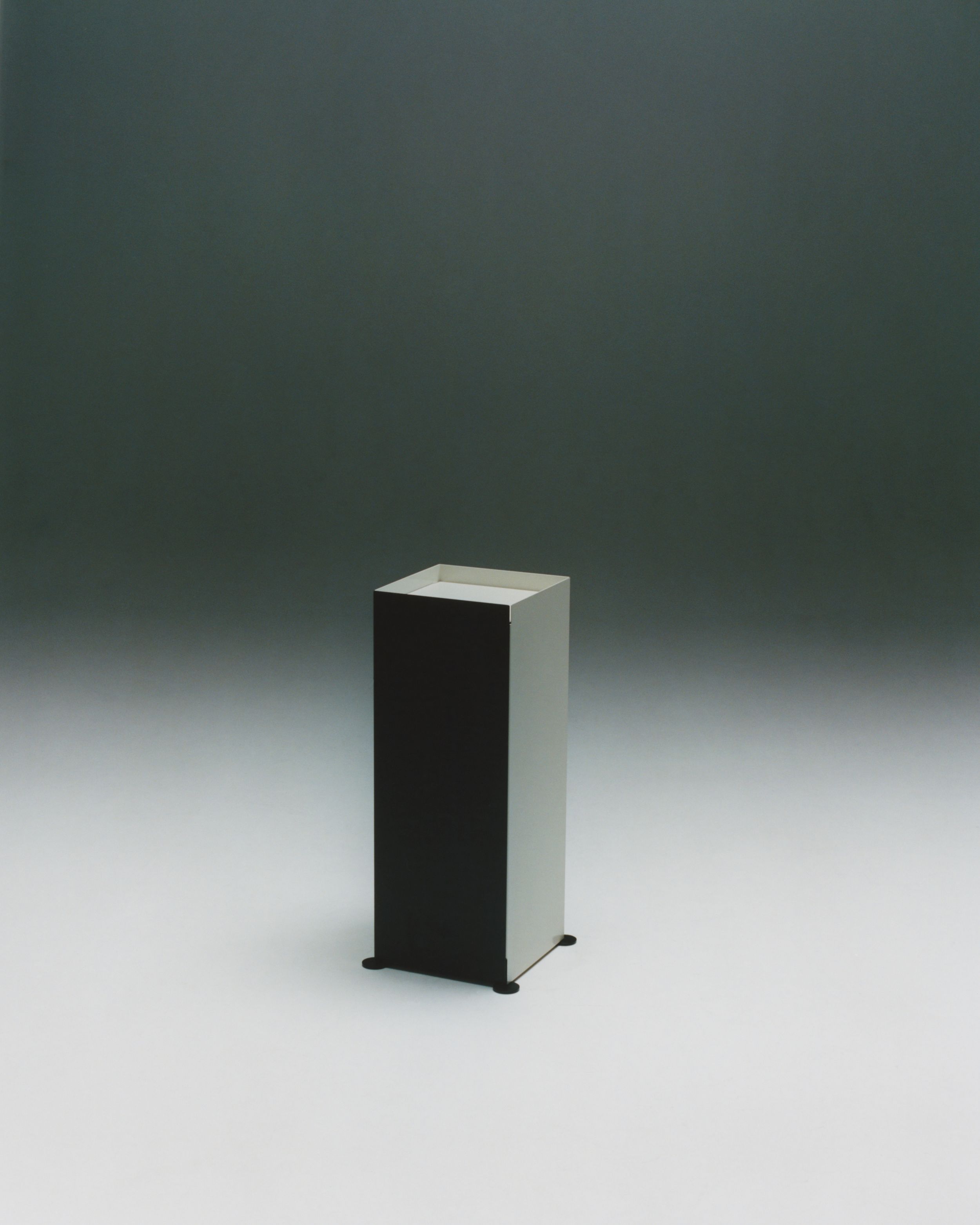 Black and white storage unit on grade faded background