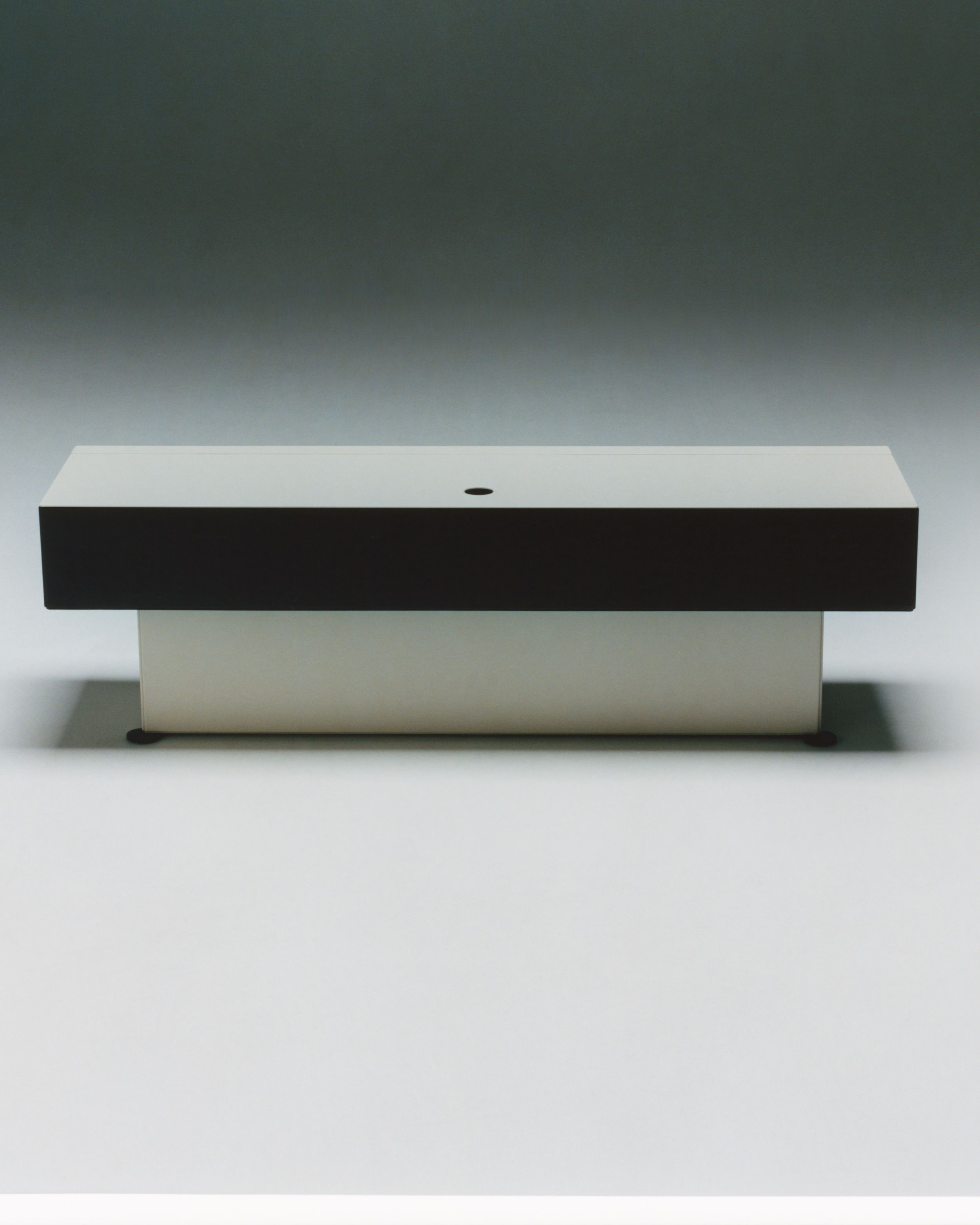 unit, steel consol in a wooden meeting room