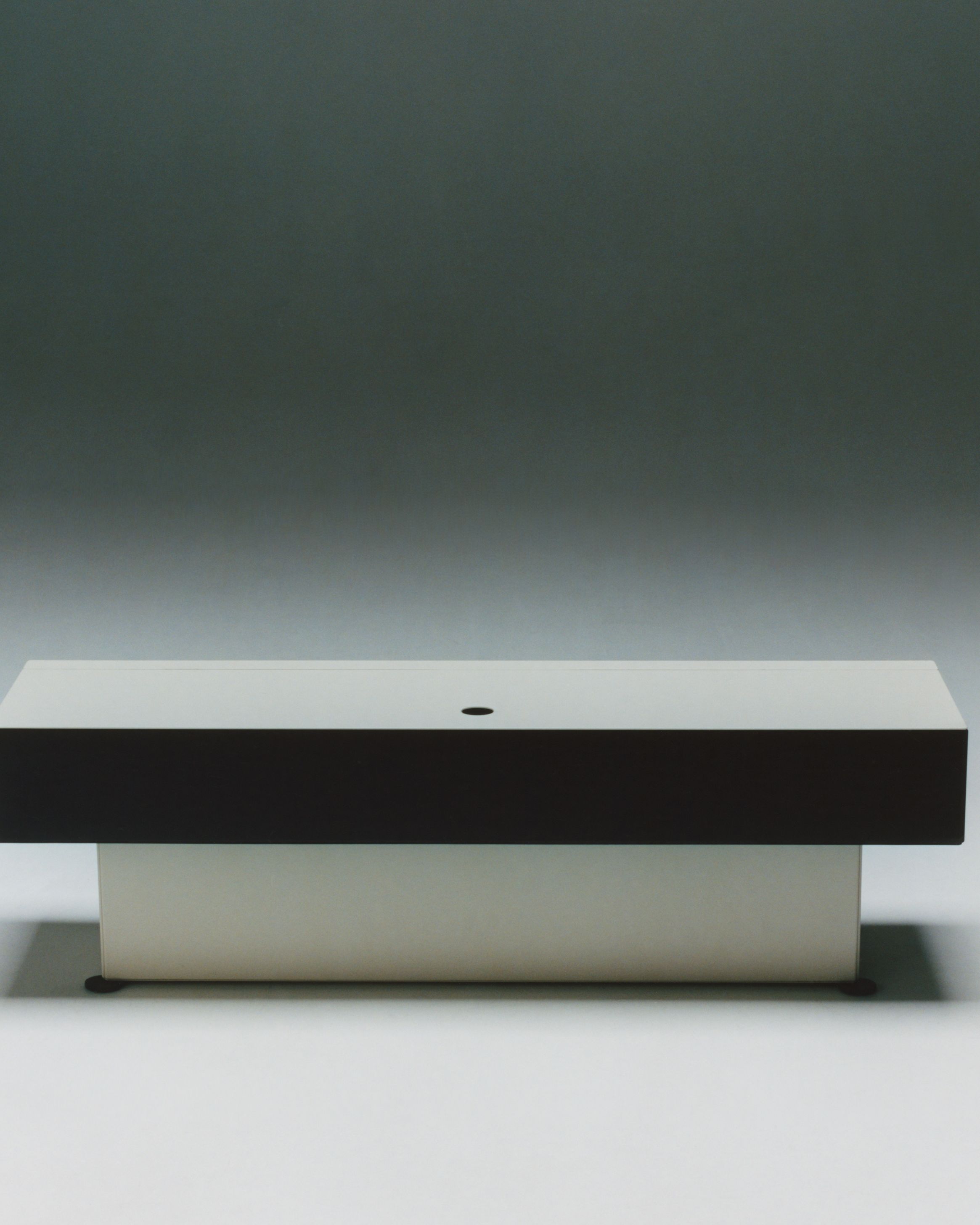 unit, steel consol in a wooden meeting room