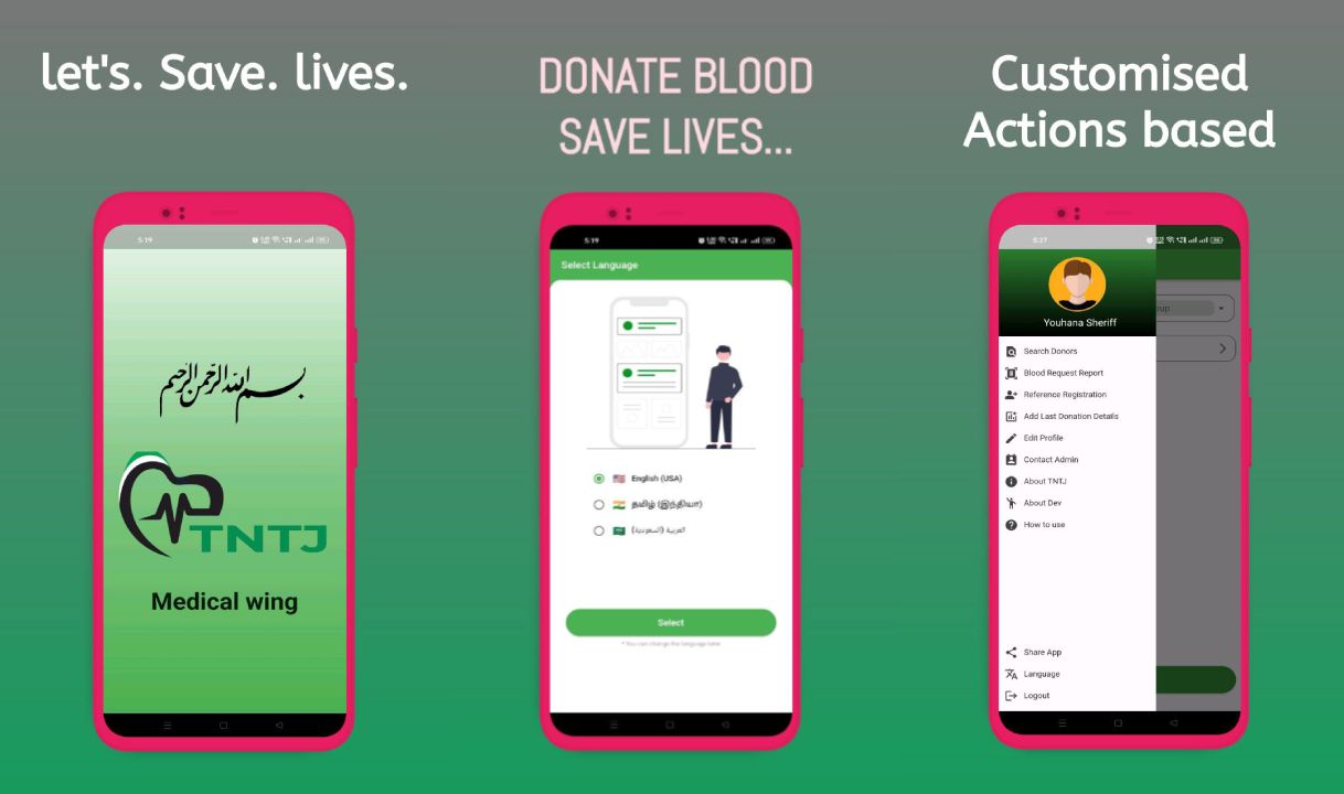 TNTJ Blood donors | Mobile App | Medical use by Youhana Sheriff