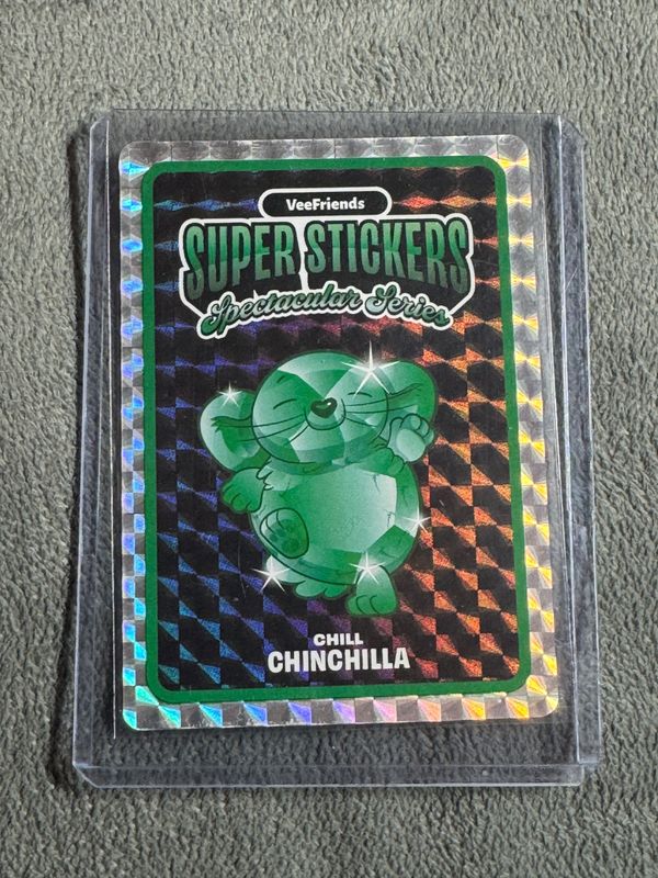 VeeFriends Super Stickers Spectacular Series Chill Chinchilla Emerald Base