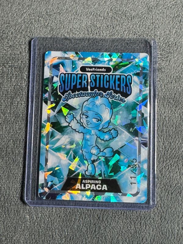 VeeFriends Super Stickers Spectacular Series Aspiring Alpaca Holographic Prismatic Numbered 11/55