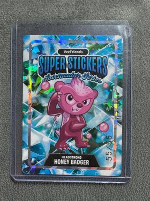 VeeFriends Super Stickers Spectacular Series Headstrong Honey Badger Bubble Gum / Diamond Numbered 55/55