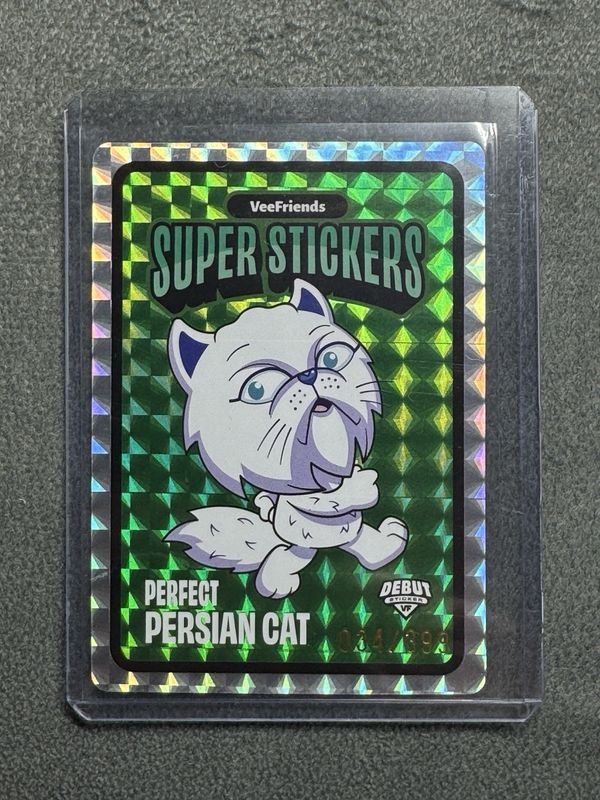 2026 VeeFriends Super Stickers Debut Perfect Persian Cat Sticker 034/399