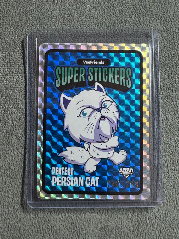VeeFriends Super Stickers Spectacular Series Perfect Persian Cat Blue Debut Numbered 248/299