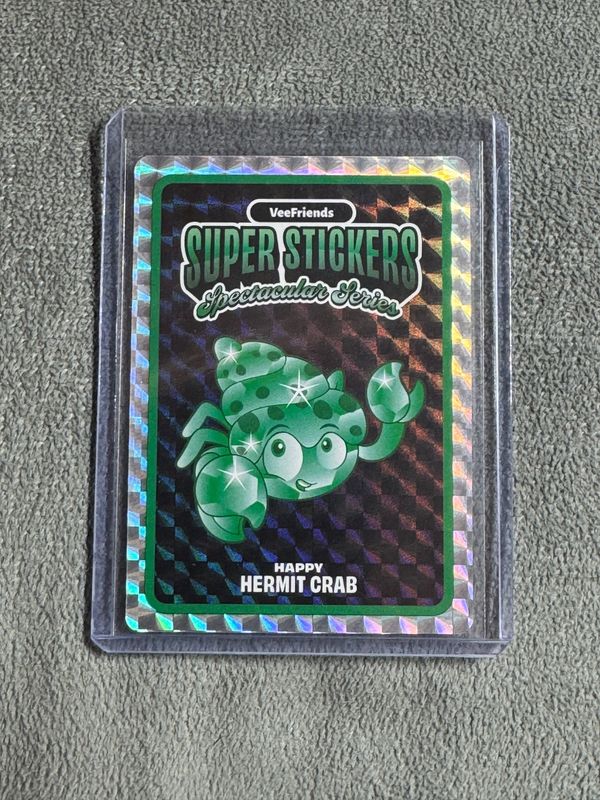 VeeFriends Super Stickers Spectacular Series Happy Hermit Crab Emerald Base