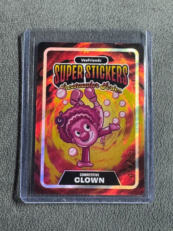 VeeFriends Super Stickers Spectacular Series Competitive Clown Bubble Gum on Lava Numbered Parallel 47/55