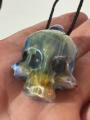 Hand Blown Glass Chaos Skull Pendant — beerglass