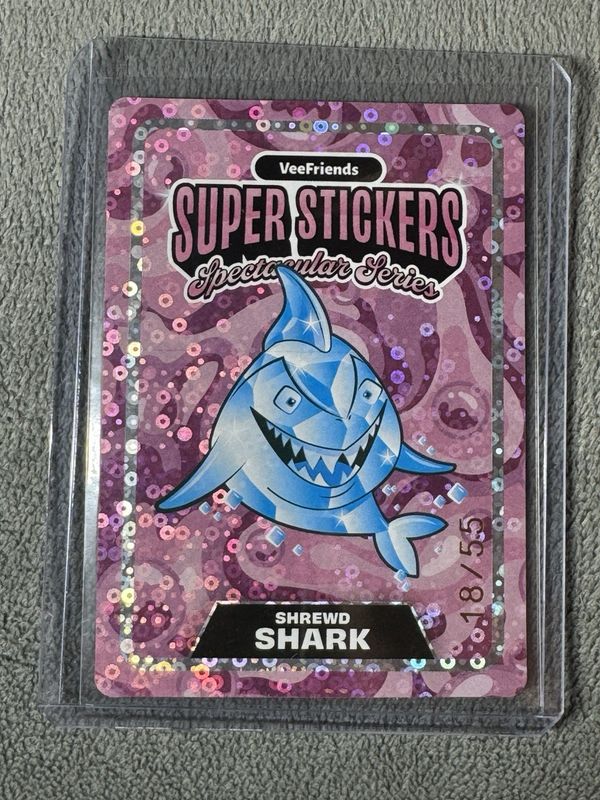 2026 VeeFriends Spectacular Series Shrewd Shark Sticker 18/55 Serial Numbered