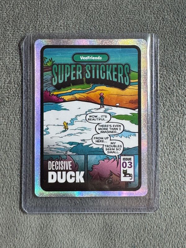 VeeFriends Super Stickers Spectacular Series Decisive Duck Comic Insert