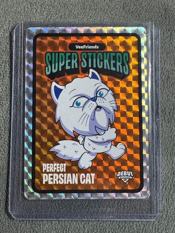 VeeFriends Super Stickers Spectacular Series Perfect Persian Cat Gold Debut