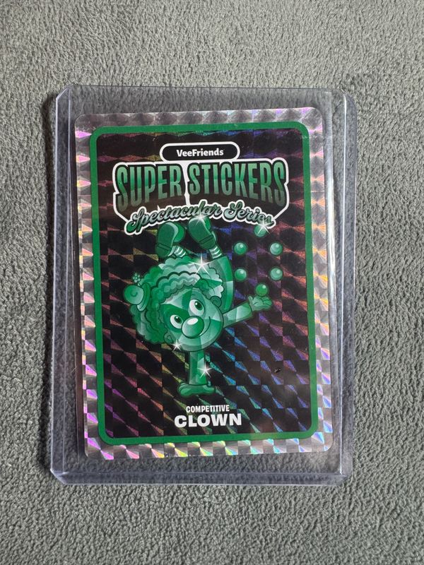 VeeFriends Super Stickers Spectacular Series Competitive Clown Emerald Base