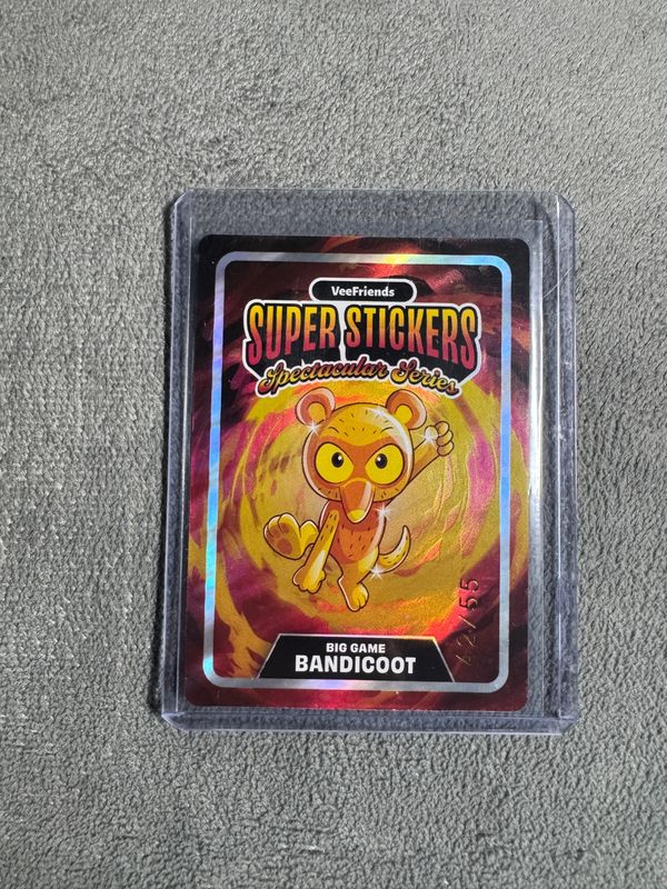 VeeFriends Super Stickers Spectacular Series Big Game Bandicoot Holographic Numbered 42/55