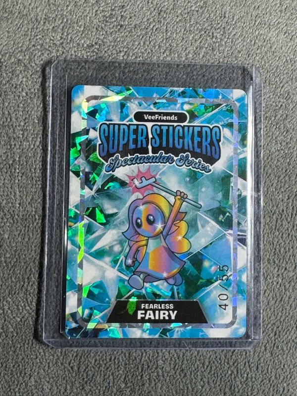 VeeFriends Super Stickers Spectacular Series Fearless Fairy Holographic Prismatic Numbered 40/55