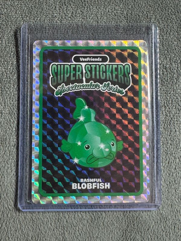 VeeFriends Super Stickers Spectacular Series Bashful Blobfish Emerald Base