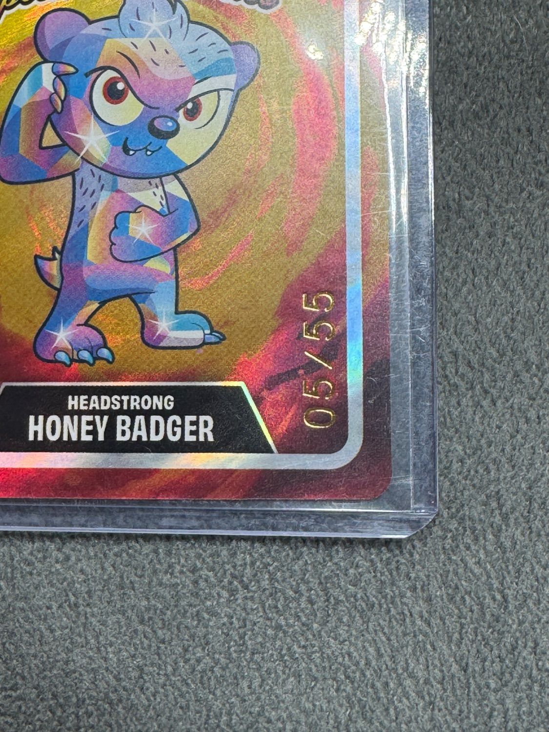 VeeFriends Super Stickers Spectacular Series Headstrong Honey Badger Hologram / Lava Numbered 05/55