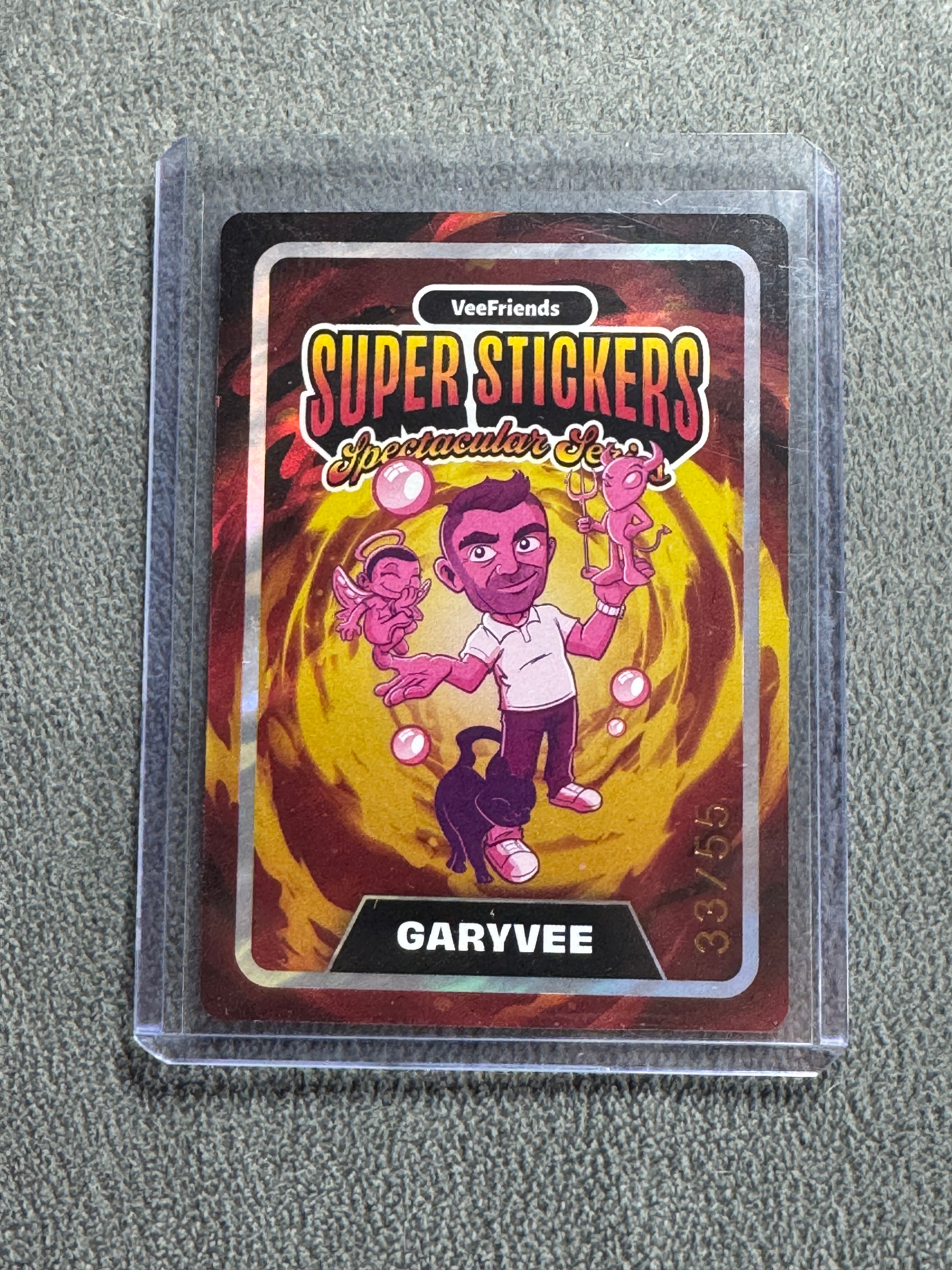 VeeFriends Super Stickers Spectacular Series GaryVee Bubble Gum / Lava Numbered 33/55