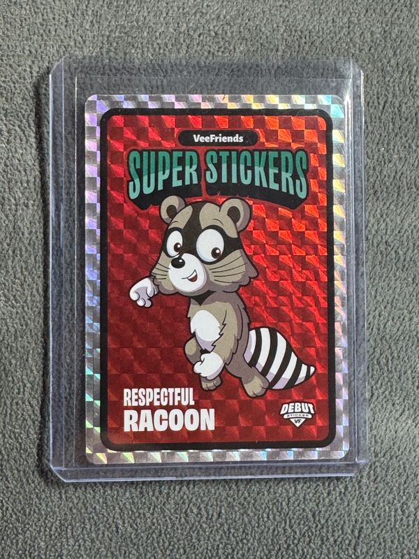 VeeFriends Super Stickers Spectacular Series Respectful Racoon Lava Debut