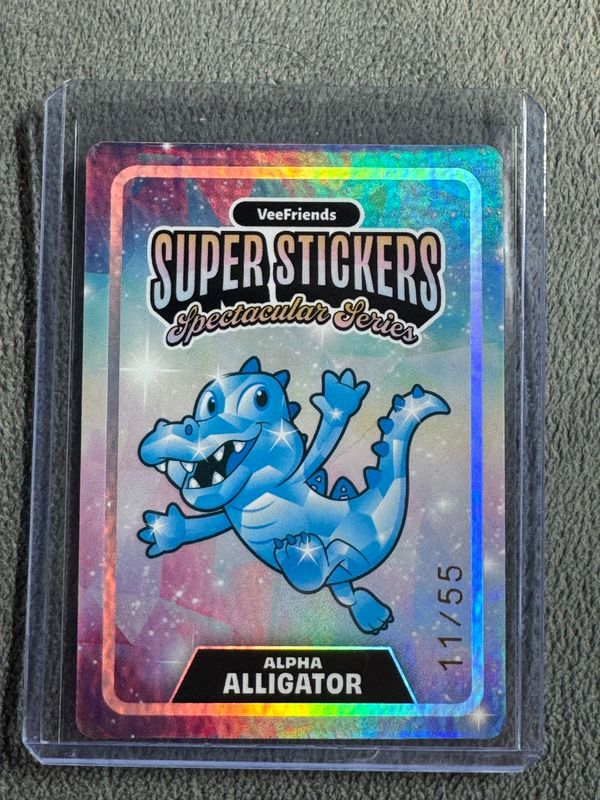 VeeFriends Super Stickers Spectacular Series Alpha Alligator Diamond Spectacular Match /55 Numbered 11/55