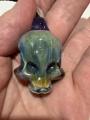 Hand Blown Glass Chaos Skull Pendant — beerglass