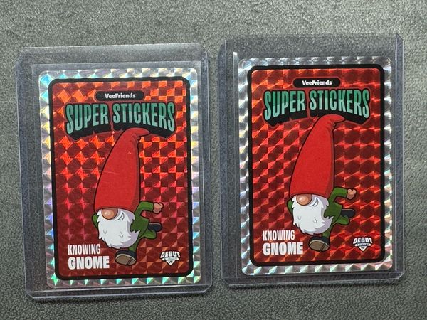VeeFriends Super Stickers Knowing Gnome Non-Sport Trading Card Lot of 2 2023
