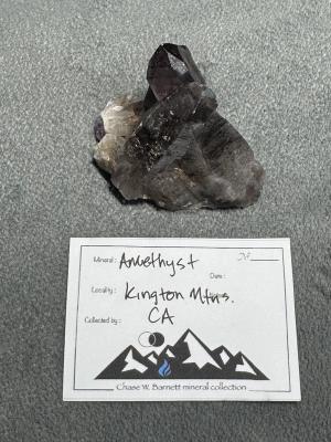 Amethyst Crystal Cluster with Smoky Quartz Matrix