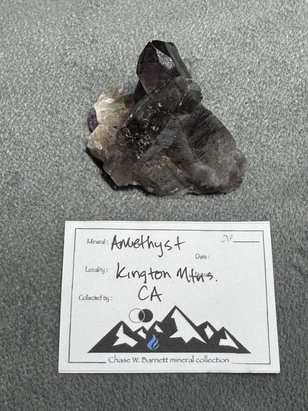 Amethyst Crystal Cluster with Smoky Quartz Matrix