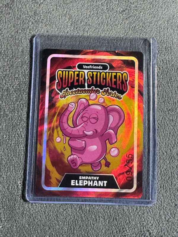 VeeFriends Super Stickers Spectacular Series Empathy Elephant Holographic Numbered 09/55