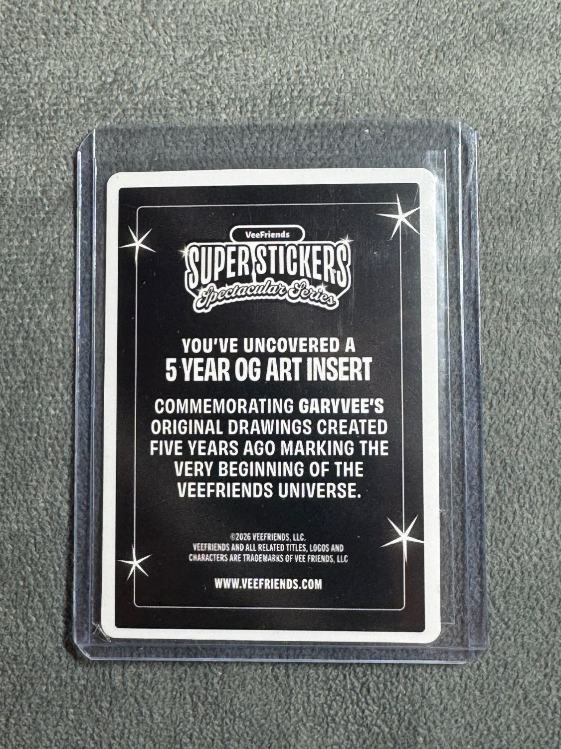 VeeFriends Super Stickers Spectacular Series Chill Chinchilla 5 Year OG Art Insert