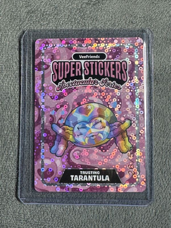 VeeFriends Super Stickers Spectacular Series Trusting Tarantula Holographic Prismatic Numbered 26/55
