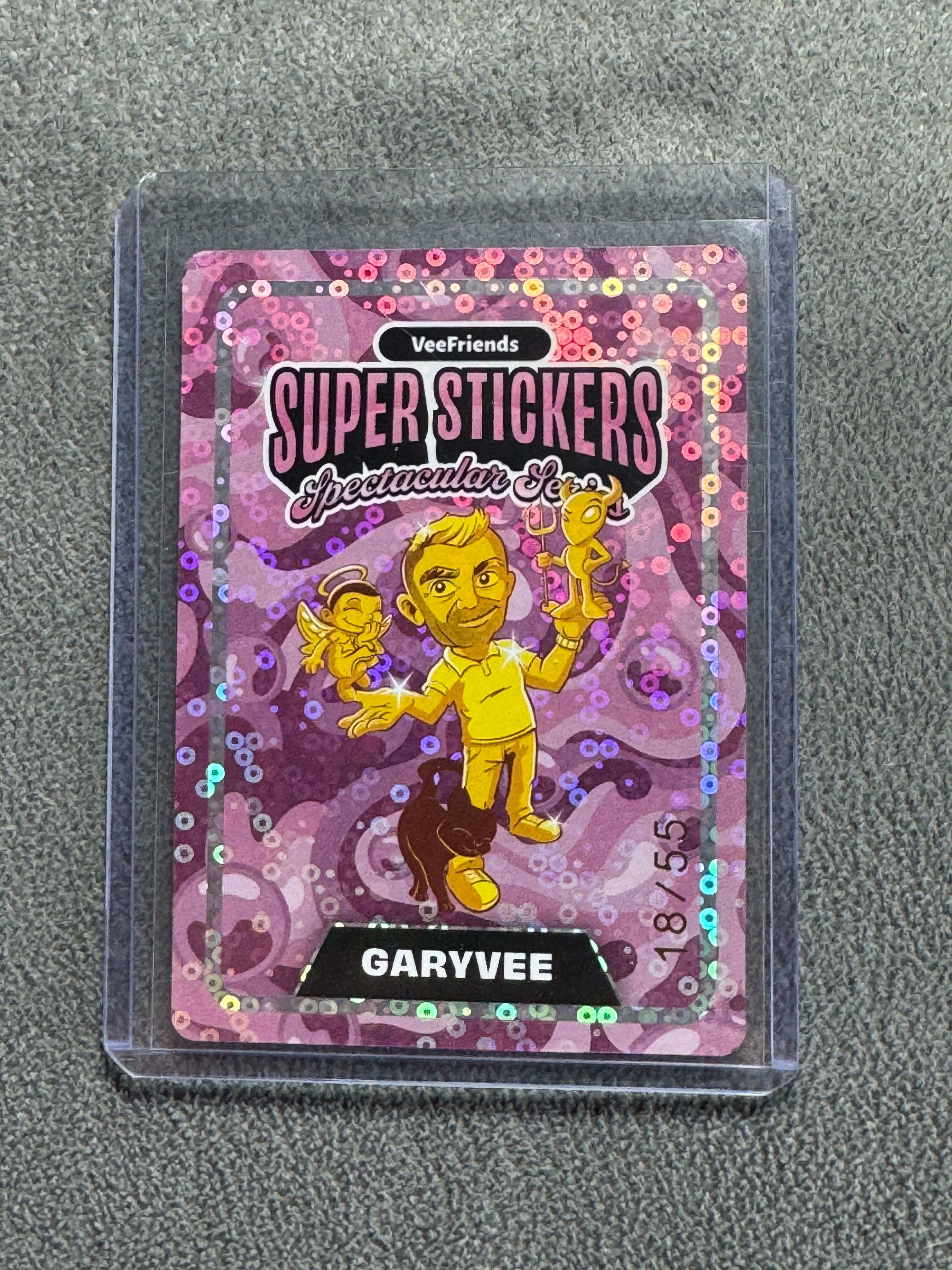 VeeFriends Super Stickers Spectacular Series GaryVee Gold / Bubble Gum Numbered 18/55