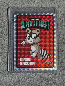 VeeFriends Super Stickers Spectacular Series Respectful Racoon Red Debut