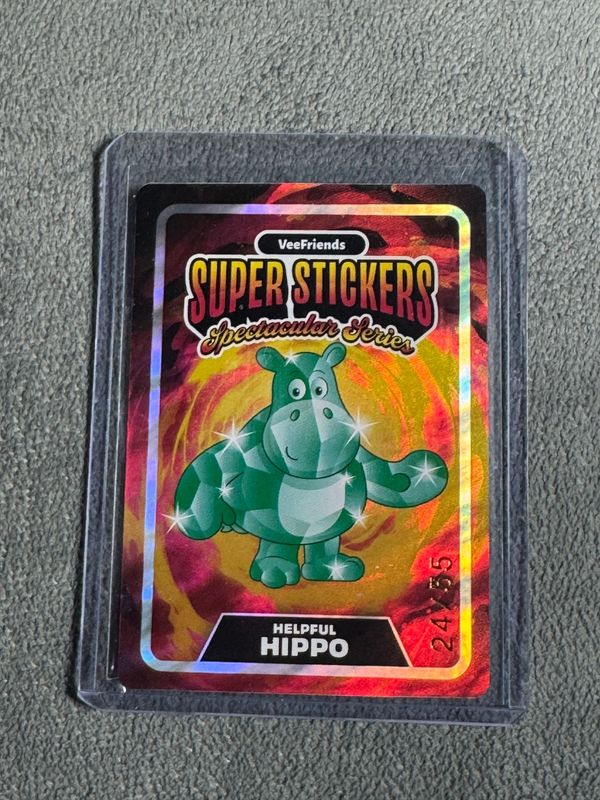 VeeFriends Super Stickers Spectacular Series Helpful Hippo Holographic Prismatic Numbered 24/55