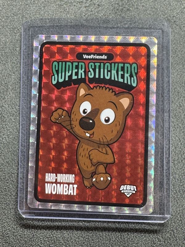 2026 VeeFriends Super Stickers Hard-Working Wombat Hologram Debut Sticker
