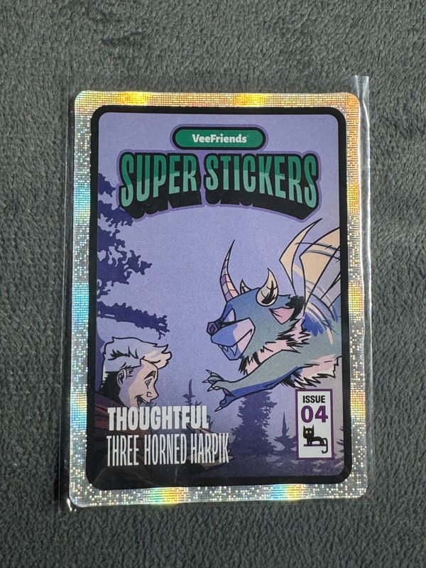 VeeFriends Super Stickers Spectacular Series Thoughtful Three Horned Harpik Comic Insert