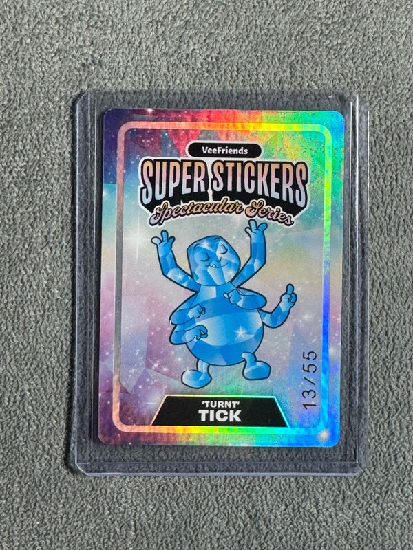 VeeFriends Super Stickers Spectacular Series Turnt Tick Holographic Prismatic Numbered 13/55