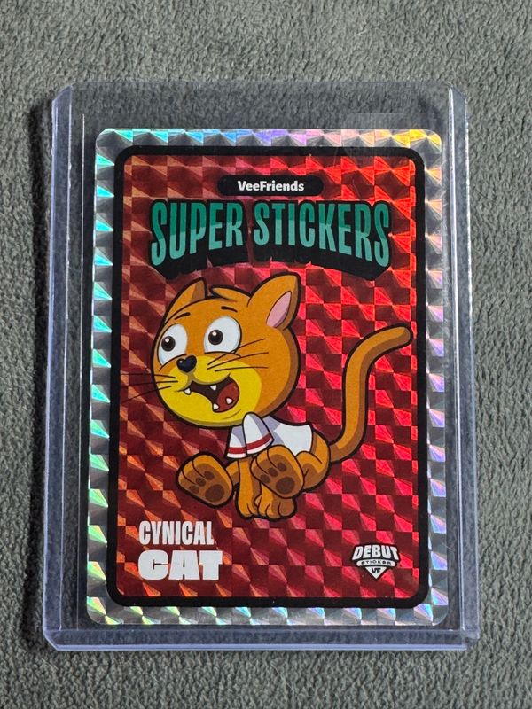VeeFriends Super Stickers Spectacular Series Cynical Cat Lava Debut