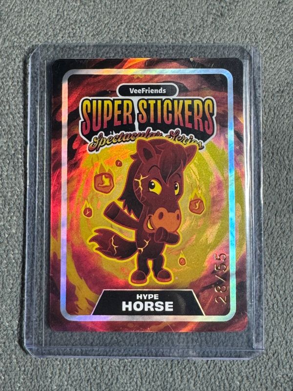 VeeFriends Super Stickers Spectacular Series Hype Horse Holographic Numbered 28/55
