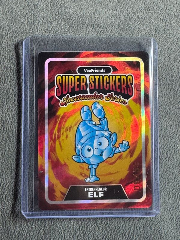 VeeFriends Super Stickers Spectacular Series Entrepreneur Elf Diamond on Lava Numbered Parallel 09/55