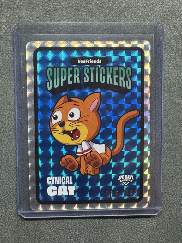 2026 VeeFriends Super Stickers Debut Cynical Cat Sticker 266/299
