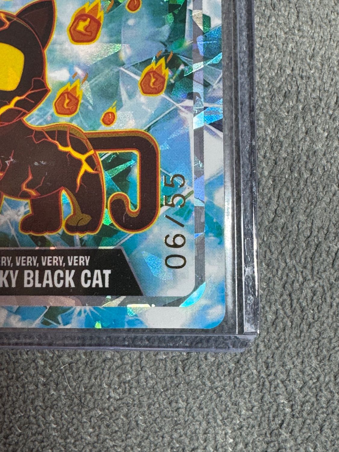 VeeFriends Super Stickers Spectacular Series Very Very Very Very Lucky Black Cat Lava / Diamond Numbered 06/55