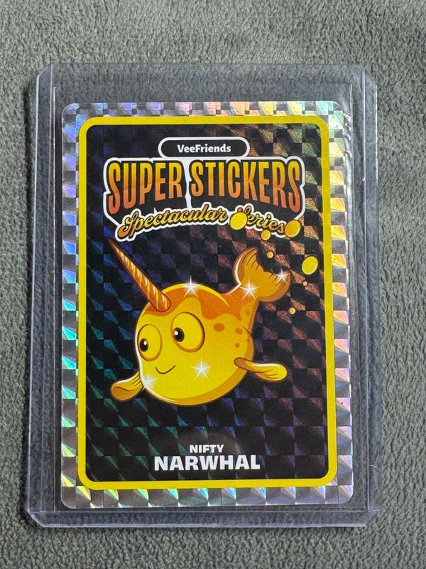 VeeFriends Super Stickers Spectacular Series Nifty Narwhal Gold