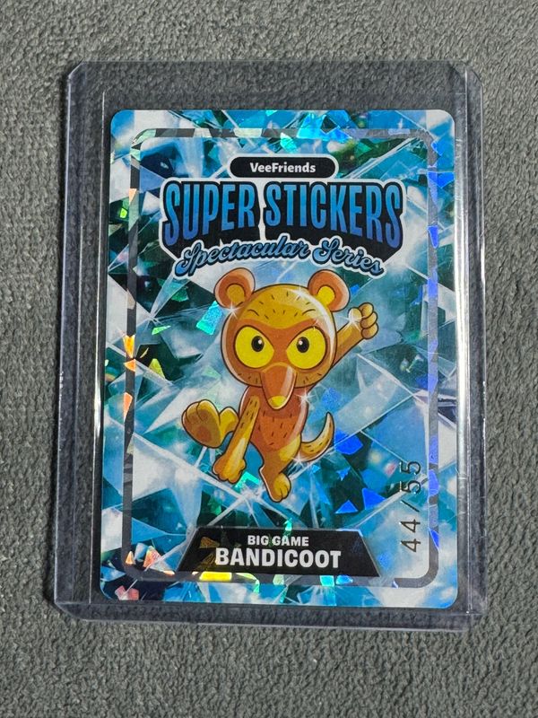 VeeFriends Super Stickers Spectacular Series Big Game Bandicoot Holographic Prismatic Numbered 44/55