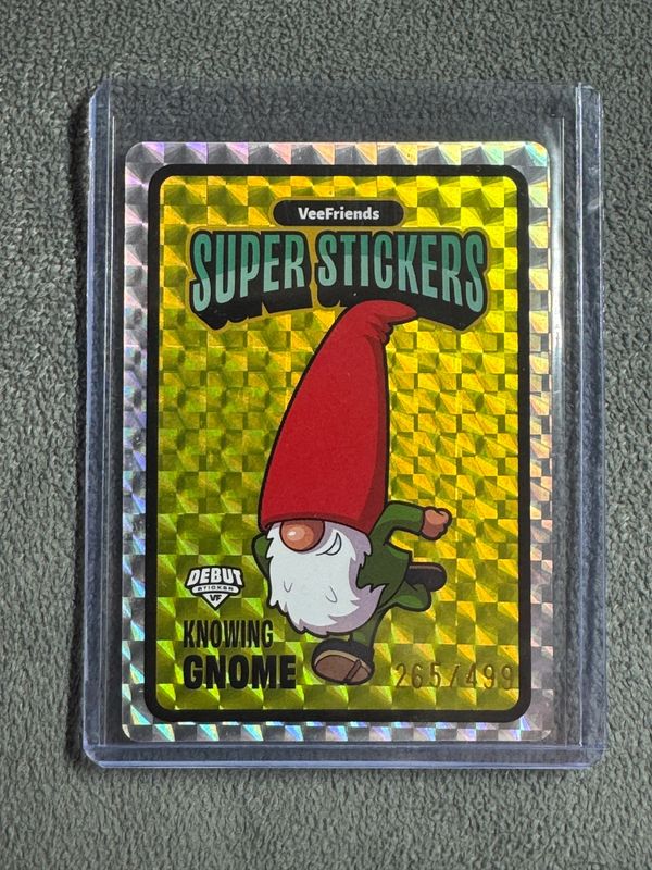 VeeFriends Super Stickers Spectacular Series Knowing Gnome Yellow Debut Numbered 265/499