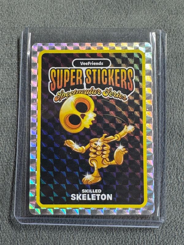 VeeFriends Super Stickers Spectacular Series Skilled Skeleton Gold Base